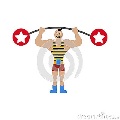 Strong man in circus Vector Illustration