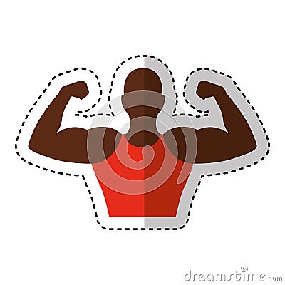 Strong man human figure Vector Illustration