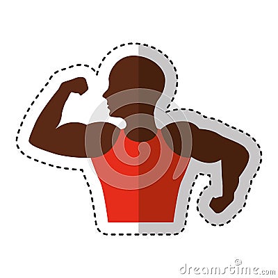 Strong man human figure Vector Illustration