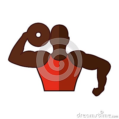 Strong man human figure Vector Illustration