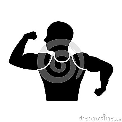 Strong man human figure Vector Illustration