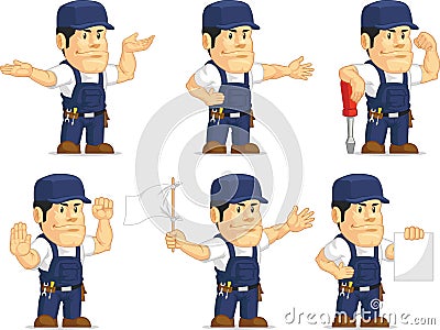 Strong Mechanic Mascot 4 Vector Illustration