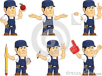 Strong Mechanic Mascot 5 Vector Illustration