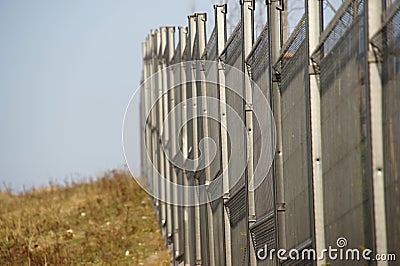 Strong metallic fence Stock Photo