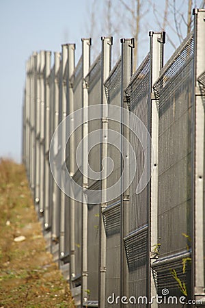 Strong metallic fence Stock Photo