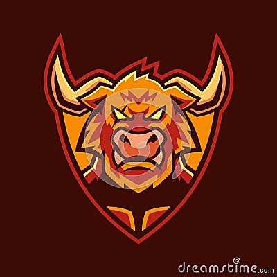 Strong Minotaur Bull Sport logo design Vector Illustration