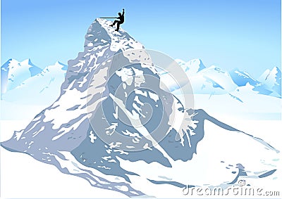 Strong mountain climbing Stock Photo