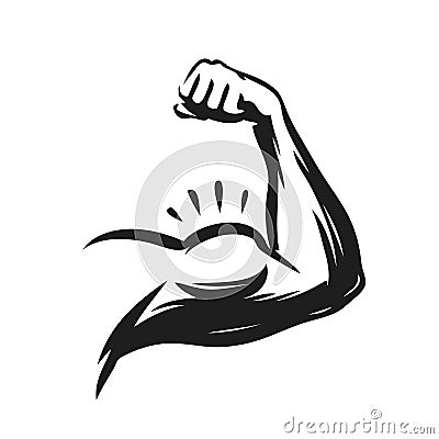 Strong muscle arm. Power symbol vector illustration Vector Illustration