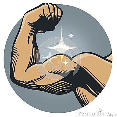 Strong muscle flex Vector Illustration