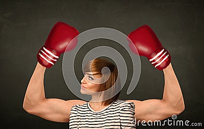 Strong and muscled boxer arms Stock Photo