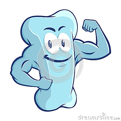 Strong Muscular Bone Character Design Vector Illustration