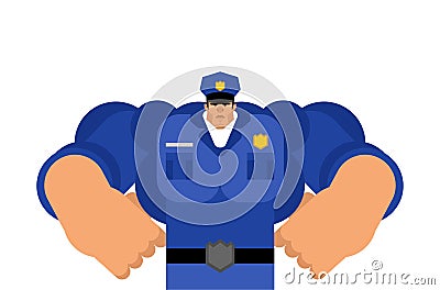 Strong police officer isolated. policeman cop vector illustration Vector Illustration