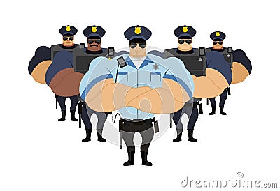 Strong Police to arrest. Police officers came to arrest criminal Vector Illustration