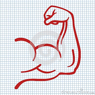 Strong power, muscle arms icon Vector Illustration
