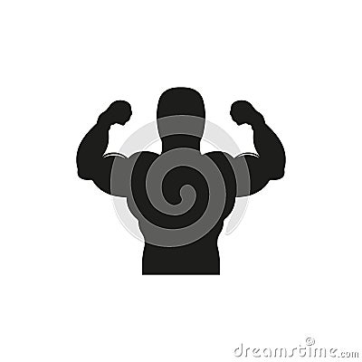 Strong power, muscle arms icon Vector Illustration