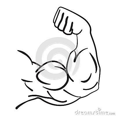 Strong power, muscle arms vector icon on white background Vector Illustration