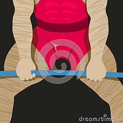 Strong power weightlifter Vector Illustration