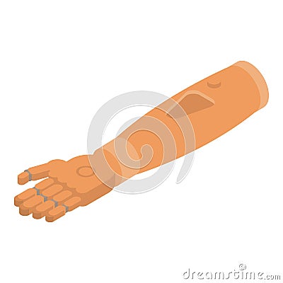 Strong prosthetic hand icon, isometric style Vector Illustration