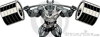 Strong rhinoceros athlete Vector Illustration