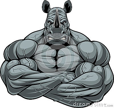 Strong rhinoceros athlete Vector Illustration