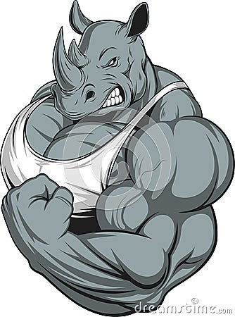 Strong rhinoceros Vector Illustration