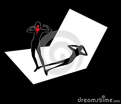 strong shadow woman illustrations Cartoon Illustration