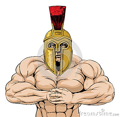 Strong Spartan or Trojan Mascot Vector Illustration