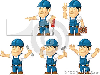 Strong Technician Mascot Vector Illustration