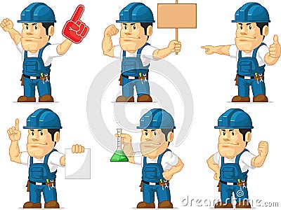 Strong Technician Mascot 7 Vector Illustration