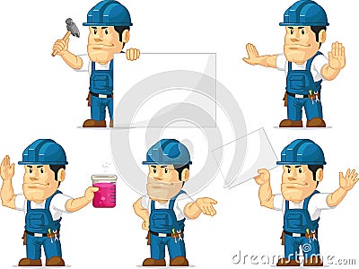 Strong Technician Mascot 5 Vector Illustration