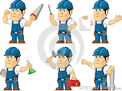 Strong Technician Mascot 2 Vector Illustration