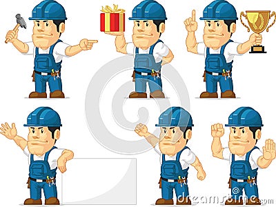 Strong Technician Mascot 10 Vector Illustration