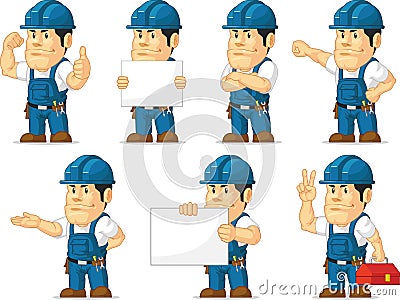 Strong Technician Mascot 11 Vector Illustration