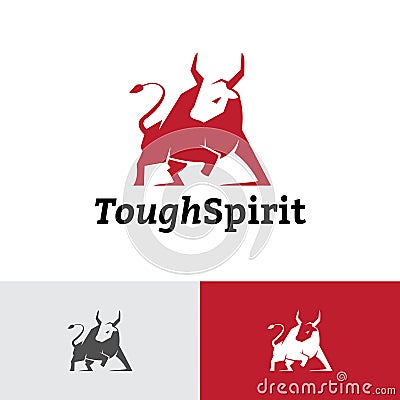 Strong Tough Bull Buffalo Spirit Sport Logo Template Vector Illustration