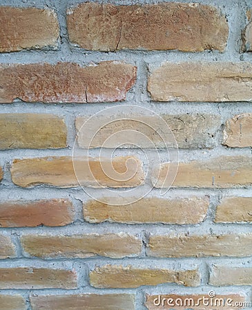 Strong wall made of refractory bricks Stock Photo