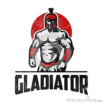 Strong warrior gladiator muscular torso Vector Illustration