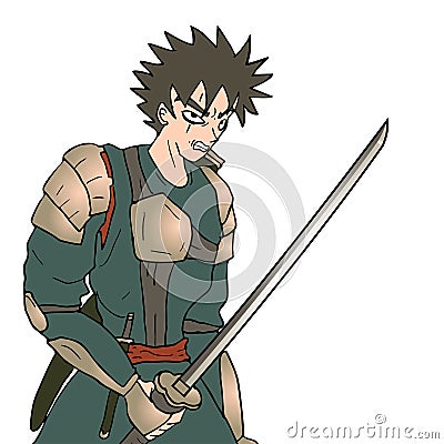 Strong warrior illustration Vector Illustration