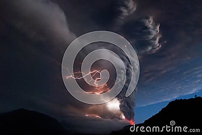 Strong windstorm over the mountains during evening time Stock Photo