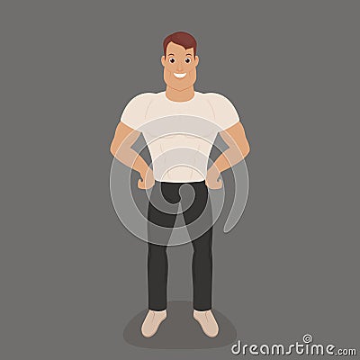 Strong young man Vector Illustration