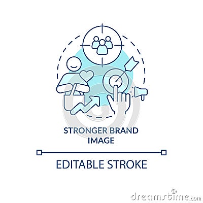 Stronger brand image blue concept icon Vector Illustration