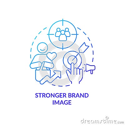 Stronger brand image blue gradient concept icon Vector Illustration