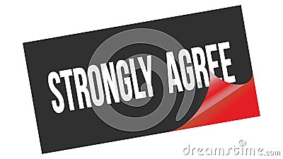 STRONGLY AGREE text on black red sticker stamp Stock Photo