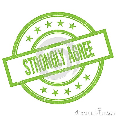 STRONGLY AGREE text written on green vintage stamp Stock Photo