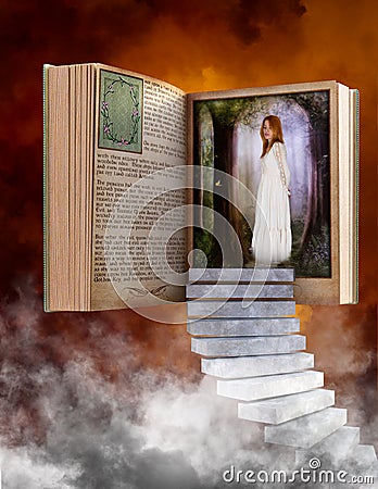Story book, Fantasy, Love, Imagination, Reading Stock Photo