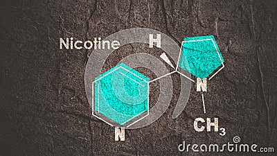 Structural chemical formula of nicotine. Infographics illustration. Stock Photo