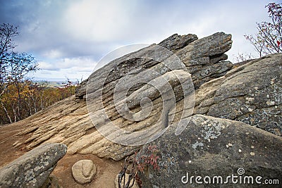 Structural-denudation outlier `Frog`, Sakhalin Island, Russia Stock Photo