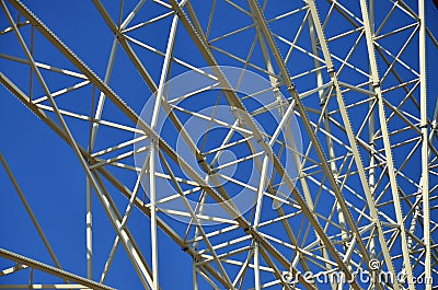 Structural details of a ferris wheel in an amusement Par Stock Photo