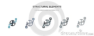 Structural elements icon in different style vector illustration. two colored and black structural elements vector icons designed Vector Illustration