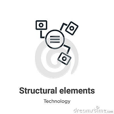 Structural elements outline vector icon. Thin line black structural elements icon, flat vector simple element illustration from Vector Illustration
