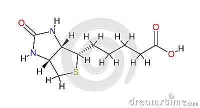 Structural formula of biotin Stock Photo